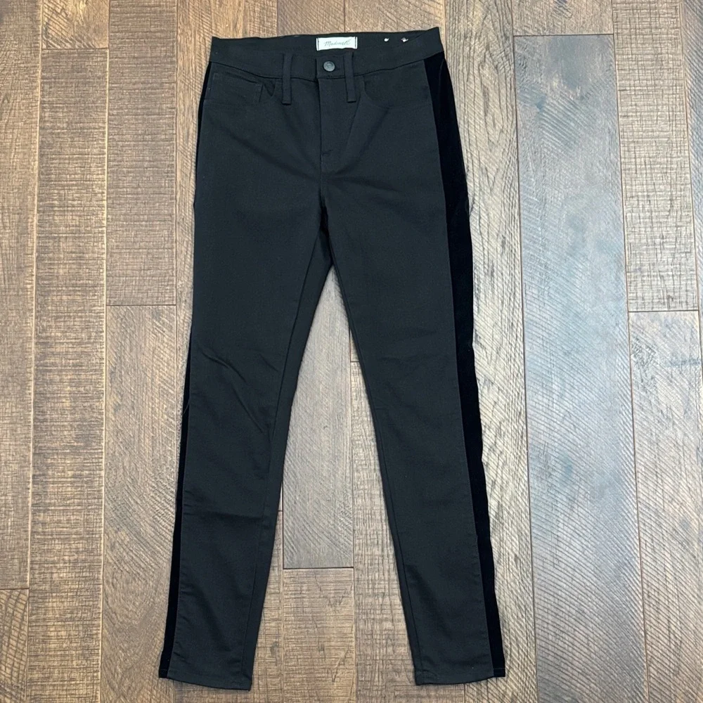 Madewell 9" Mid-Rise Skinny Jeans: Velvet Tuxedo Stripe Edition - Picture 5 of 14